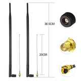 2 x 11dBi High Gain 2.4GHz Dual Band WiFi RP-SMA Antenna + 2 x 20cm U.FL/IPEX Cable for Wireless Routers Mini PCIe Cards Network PCI WiFi WAN Repeater etc