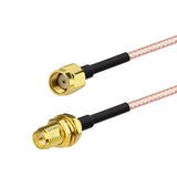 RP-SMA Male to RP-SMA Female Bulkhead Mount RG316 WiFi Antenna Extension Cable 30cm/12 inch (2-Pack) for Wireless PCI Express PCIE Network Card USB WiFi Adapter WiFi Router Booster IP Camera