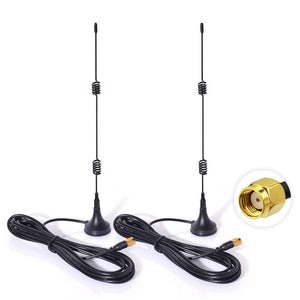 WiFi 2.4GHz 7dBi Magnetic Base RP-SMA Male Antenna (2-Pack) for PC Wireless Mini PCI Express WiFi Adapter PCIE Network Card USB WiFi Adapter WiFi Router Booster Repeater AP Security IP Camera