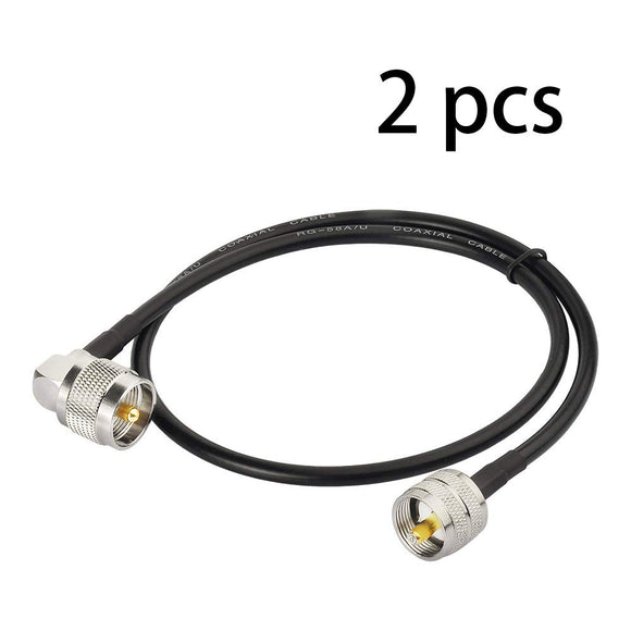 Eightwood PL-259 Jumper Cable UHF (Pl259) Male to Male Low Loss Digital RG58 Coax Cable (2 Foot RG58) for HAM & CB Radio,Antenna Analyzer,Dummy Load,SWR Meter 2-Pack