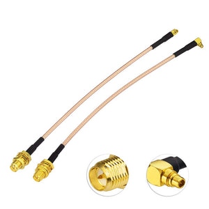 Wifi Antenna RP-SMA Cable Adapter MMCX Male Right Angle to RP-SMA Female Bulkhead Pigtail Cable RG316 6inch 15cm 2pcs for 2.4GHz Wifi Antenna Wirelesse Router