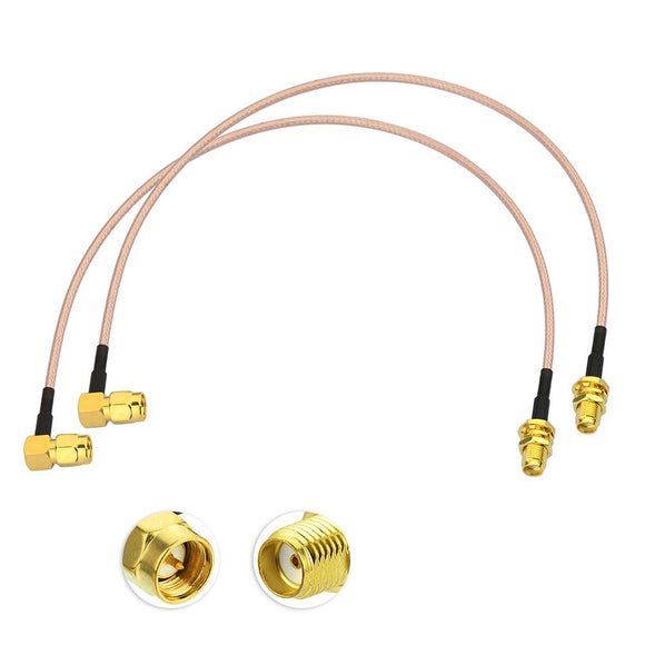 SMA 4G Antenna Cable SMA Connector SMA Bulkhead Female to SMA Male Right Angle Coaxial Cable RG316 30cm 1ft for 3G 4G Antenna WIFI Antenna GSM DVB-T DAB+ Car Radio
