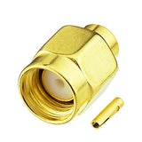 10pcs RP-SMA Male Solder Connector(Female pin) for Semi-Rigid Cable/141 Cable/RG402