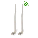 4G LTE 3dbi White SMA Male Antenna (2-Pack) Compatible with 4G Router Gateway Remote Controller DTU Gate Opener Switch Mobile Cell Phone Signal Booster Trail Wildlife Game Hunting Camera