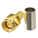 10pcs SMA Male Plug Crimp Connector for RG58 RG142 RG400 Cable