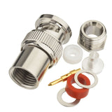 BNC Male Clamp Solder Attachment 50 Ohm Copper Coaxial Connector (4-Pack) Compatible with RG58 RG55 RG141 RG142 RG223 RG400 RG303 Low Loss 195 Coaxial Cable