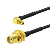 SMA WiFi Antenna Cable SMA to MMCX Cable SMA Female Bulkhead Straight to MMCX Male Right Angle RG174 15cm 6inch for WLAN WiFi Router Wireless Internet TV and Audio