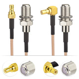 SMB To F Cable Kit F Female To SMB Female Straight + F Female To SMB Female Right Angle Coax Connector Pigtail with RG316 Coaxial Cable (0.5Ft 15cm) for XM Sirius Satellite Radio Antenna 2 Pcs