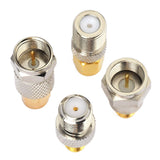 F-Type Male/Female to SMA Male/Female RF Coaxial Coax Adapter Connector Kit 4 Pcs