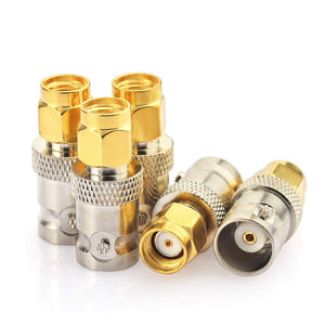 BNC Female to RP-SMA Male (Female pin) Straight Audio RF Coaxial Connector BNC RP-SMA Adapter 5pcs