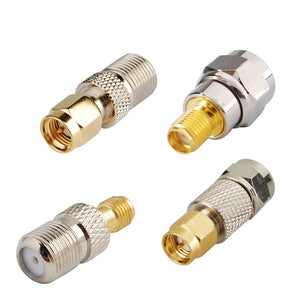 F-Type Male/Female to SMA Male/Female RF Coaxial Coax Adapter Connector Kit 4 Pcs