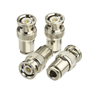 BNC Male Clamp Solder Attachment 50 Ohm Copper Coaxial Connector (4-Pack) Compatible with RG58 RG55 RG141 RG142 RG223 RG400 RG303 Low Loss 195 Coaxial Cable