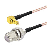 SMB To F Cable Kit F Female To SMB Female Straight + F Female To SMB Female Right Angle Coax Connector Pigtail with RG316 Coaxial Cable (0.5Ft 15cm) for XM Sirius Satellite Radio Antenna 2 Pcs