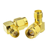 SMA Adapter SMA Male Plug to SMA Female Jack 90 Degree Right Angle Gold Plated RF Coaxial Connector 5pcs