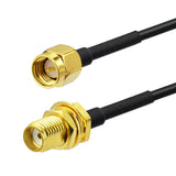 SMA 4G Antenna Cable SMA Female BulkHead to Male Straight Extension Cable RG174 16.5ft 5m Compatible for Wifi Antenna Hsdpa Huawei 2G 3G 4G LTE Antenna UMTS Mobile Broadband