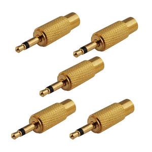 3.5mm to RCA Audio Adapter (5pcs) Goldplated 3.5mm male mono plug to RCA Female Stereo Audio RF Adapter for DJ Headphone Smartphone Speaker