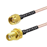 RF Coaxial SMA Male to Male/Female Bulkhead Connector Straight Pigtail Cable RG316 15cm (6inches) 2pcs for SDR Antenna Ham Radio