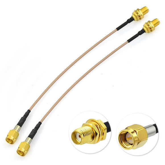 SMA Antenna Cable SMA Female Bulkhead to SMA Male Antenna Extension Cable RG178 15cm 6inch 2pcs for 4G Antenna SMA Wifi Antenna Wifi Router Multicopter Bluetooth Wifi Wireless Network