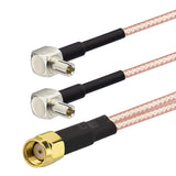 RP-SMA Male to Dual TS-9 Splitter Combiner Cable Jumper Pigtail RG316 10cm/4"