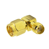 SMA Adapter SMA Male Plug to SMA Female Jack 90 Degree Right Angle Gold Plated RF Coaxial Connector 5pcs