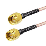 RF Coax SMA Male to Male Adapter Extension Cable RG316 50cm(20inches) + 2pcs SMA Adapter for SDR Equipment/3G/4G/LTE/Ham/ADS-B/GPS/RF Radio Use/Signal Booster/Repeaters