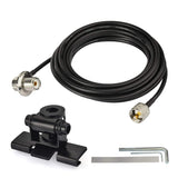 Vehicle CB Radio Antenna Fix Bracket Mounting Lip Mount with 5m/16.5 feet UHF PL-259 Male to UHF SO-239 Female Bulkhead Mount RG58 Cable for Car Truck SUV CB Amateur Radio Mobile Transceiver