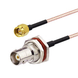 CB Antenna Radio Cable SMA Male to BNC Female Bulkhead O-ring Pigtail Cable RG316 6inch 15cm 2pcs Compatible for 4G Antenna Ham Radio CB Handheld Wireless Baofeng Wouxun Kenwood Icom Yaesu