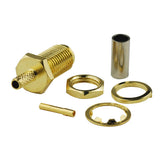 10pcs SMA Female Bulkhead Crimp Connector Gold-Plated for RG316 RG174 Cable