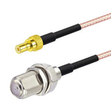 SMB To F Cable Kit F Female To SMB Female Straight + F Female To SMB Female Right Angle Coax Connector Pigtail with RG316 Coaxial Cable (0.5Ft 15cm) for XM Sirius Satellite Radio Antenna 2 Pcs