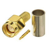SMA Male Crimp Solder Attachment 50 Ohm Gold Plated Copper Connector (10-Pack) Compatible with RG58 RG303 RG141 RG142 RG400 Low Loss 195 Coaxial Cable
