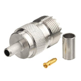 SO239 Connectors Crimp SO-239 UHF Female Jack RF Coaxial Connector for LMR-195 RG58 Coax Cable 2Pcs