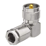 PL-259 Connectors Clamp PL259 UHF Plug Male RF Coax Connector 90 Degree for LMR400 Coaxial Cable 2Pcs