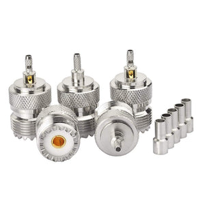 Eightwood SO239 Connectors Crimp SO-239 UHF Female Jack RF Coaxial Connector Straight for LMR-100 RG174 RG316 Coax Cable 5Pcs