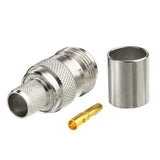 N Connector with Dust Cap N Female Crimp Jack RF Coax Connector for LMR400 RG213 RG8 Cable 5pcs