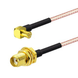 Wlan Wifi Antenna Cable SMA to MCX Cable MCX Male Right Angle to SMA Female Bulkhead Antenna Extender Cable 6inch 15cm RG316 2pcs for SMA Antenna Wireless 2.4GHz Wifi Antenna Router