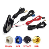 DAB Aerial DAB+ DAB Car Aerial Car Radio Aerial DAB Splitter SMB Fakra GPS Adapter AM/FM Aerial Shark Roof Antenna Signal Amplifier Car SMB Plug with Cable RG174 500cm for DAB FM Radio