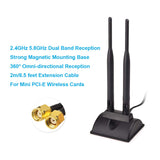 Dual Band WiFi 2.4GHz 5GHz 5.8GHz Antenna 6dBi RP-SMA Male MIMO Antenna Compatible with TP-Link ASUS Rosewill Fenvi Intel PC Wireless Mini PCI Express WiFi Adapter PCIE Network Cards Router