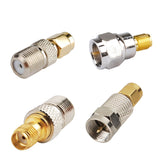 F-Type Male/Female to SMA Male/Female RF Coaxial Coax Adapter Connector Kit 4 Pcs