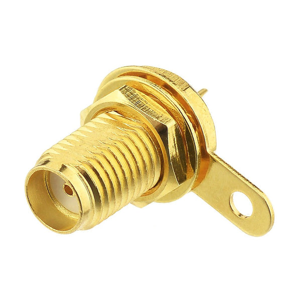 SMA Female Connector SMA Coaxial Panel Mount Connector with Bulkhead Nut and Solder Cup Terminal 5pcs