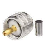 Eightwood PL-259 Connectors Crimp PL 259 UHF Male Plug RF Coaxial Connector for LMR-195 RG142 RG400 RG58 Coax Cable 2Pcs