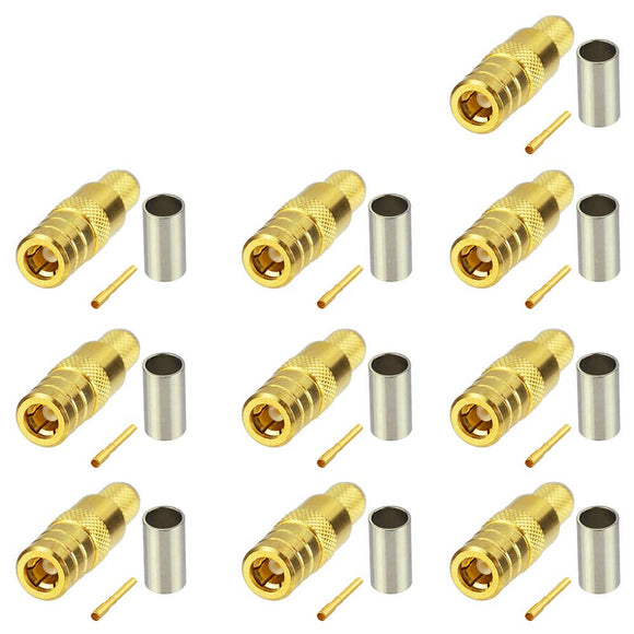 DAB Aerial Adapter SMB Adapter Straight Crimp SMB Connector 10Pcs for DAB Car Radio DAB + Antenna Car Aerial Cable LMR195 RG58 RG400 GPS Antenna Adapter MULTIWAY