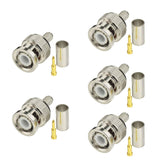 BNC Male Adapter Straight Crimp BNC Connector 5pcs for CB Radio CB Antenna CCTV Handheld Radio Cable LMR195 RG58 RG142 Audio HD Video Cameras Recorder VHF Antenna