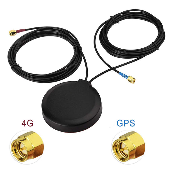 GPS + 4G LTE Combination Antenna Magnetic Mount with SMA Connector for GPS Navigation Head Unit Car Telematics 4G LTE Mobile Cell Phone Booster System