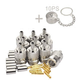 N Crimp Connector with Dust Cap N Female Jack RF Coax Connector Straight for LMR-195 RG58 Cable 10pcs