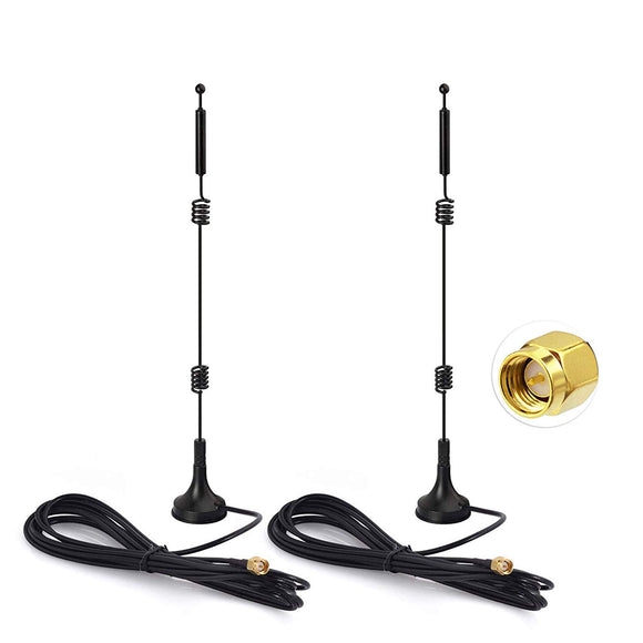 Dual Band WiFi 2.4GHz 5GHz 5.8GHz 9dBi Magnetic Base SMA Male Antenna (2-Pack) for Wireless Vedio Security Surveillance Recorder Truck RV Trailer Rear View Backup Camera Reversing Monitor