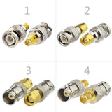 Eightwood SMA to BNC Adapter Kit SMA Male/Female to BNC Male/Female RF Coax Coaxial Connector Kit 4 Pcs