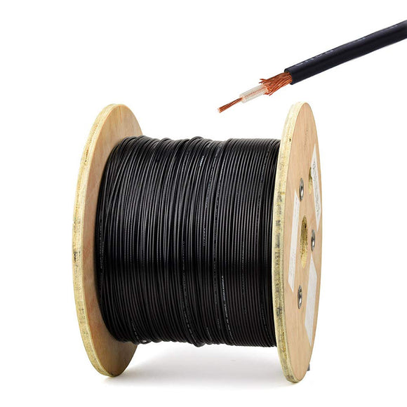 RF RG174 Coax Coaxial Cable Black 50 Ohm Mini Rg-174 Bare Wire for Radio Cable Or DIY (17 Foot 5.18 Meters)