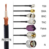 RF RG174 Coax Coaxial Cable Black 50 Ohm Mini Rg-174 Bare Wire for Radio Cable Or DIY (17 Foot 5.18 Meters)