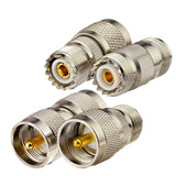 N Male/Female to UHF PL-259/SO-239 (Male/Female) Straight RF Coaxial Coax Adapter Connector Kit 4 Pcs