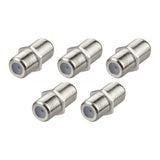 F Type Female to Female RG6 Coaxial Cable Connector Adapter (5-Pack) for Television TV Antenna CATV Digital Vedio Audio Coax Extension Cable